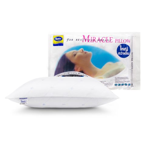 [แพ็คคู่] Satin หมอนหนุนสุญญากาศ  ขนาด 19” x 28”    Miracle Pillow